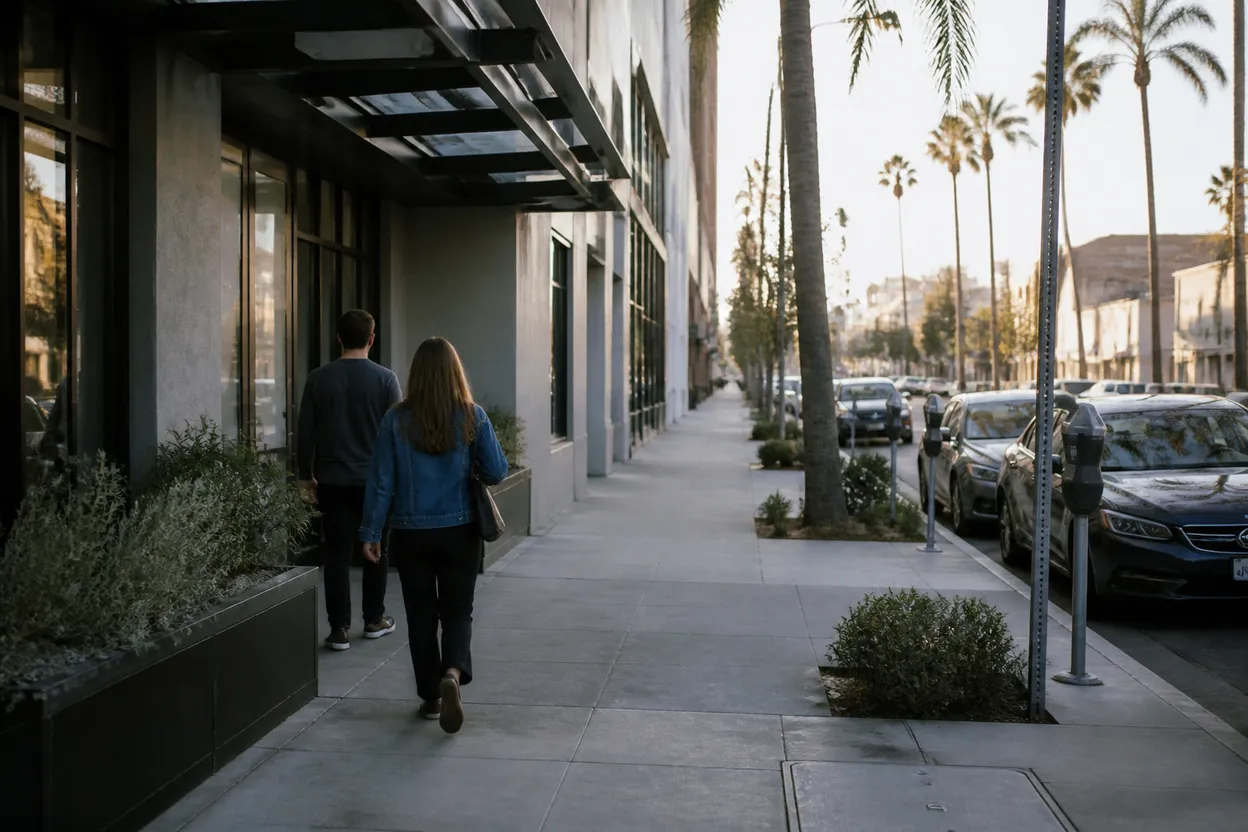 Practical city scene for ted lasso: A Los Angeles Coffee and Dessert Route