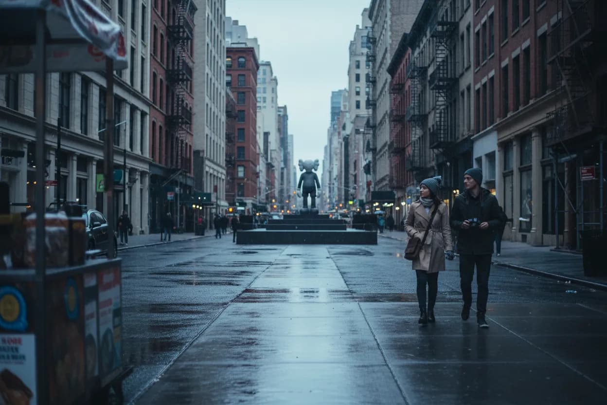 Practical city scene for KAWS in NYC Guide for Art Fans and Exhibit Trips