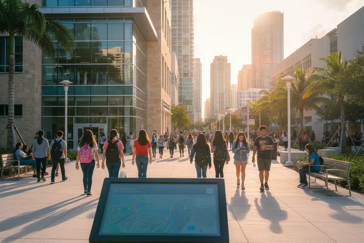 Realistic city scene for trump approval: The Miami Source-Checking Route