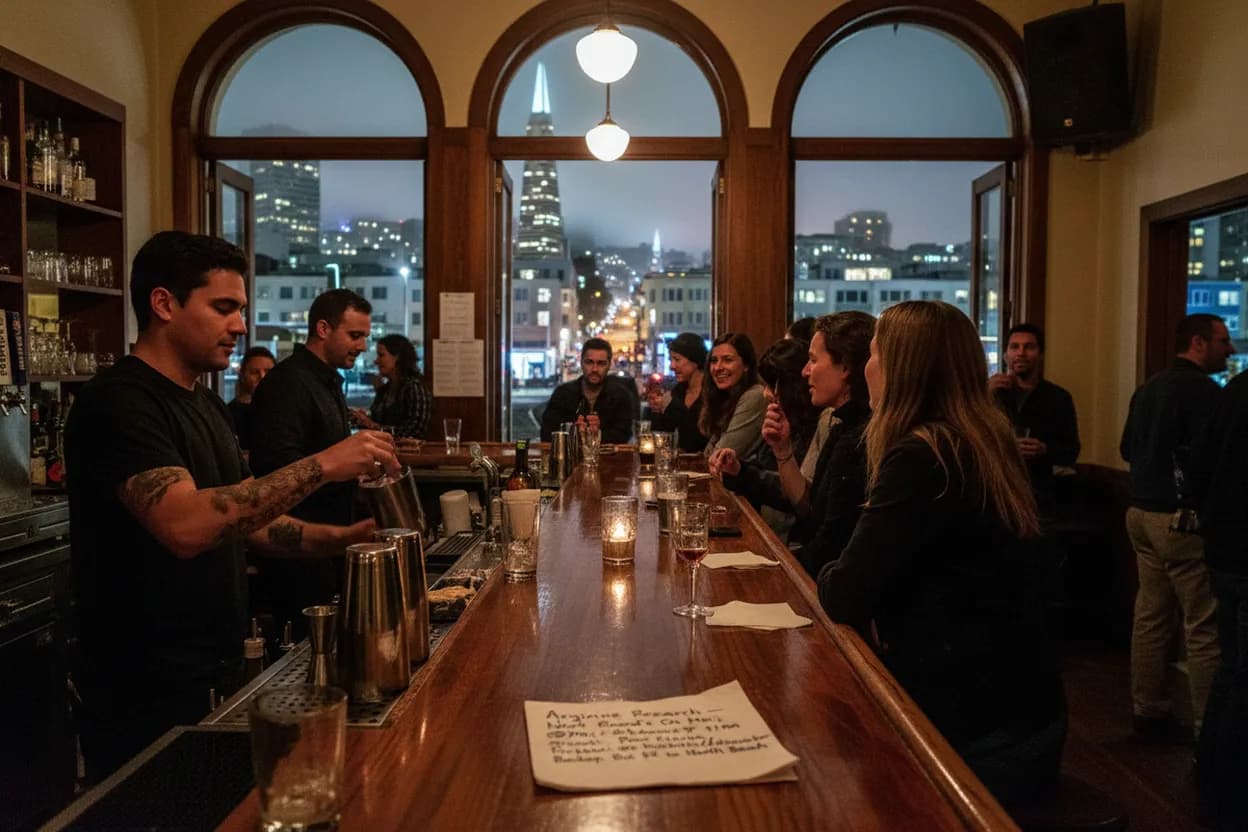Realistic city scene for rockefeller university arginine research: A San Francisco Night Out With Backups