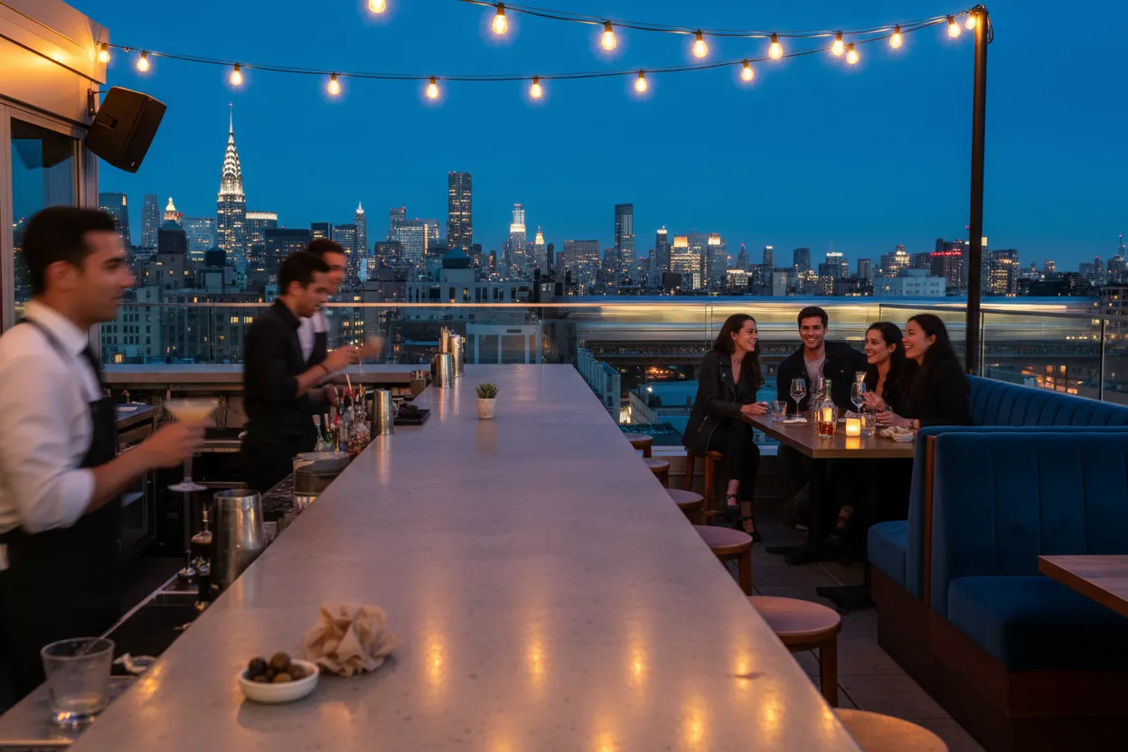 Local detail for Somewhere Nowhere NYC Guide for Rooftop Drinks and Dancing