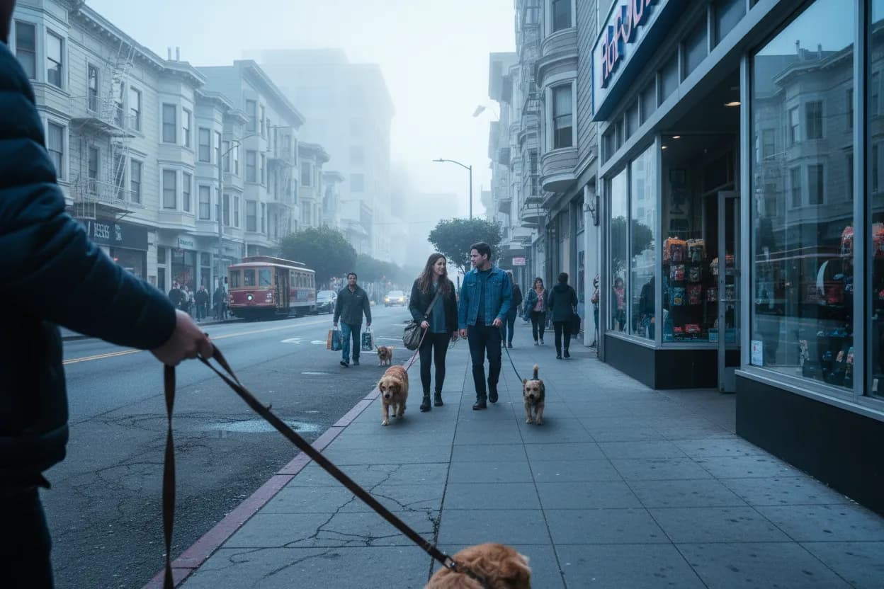 Practical city scene for SF PetSmart Near Me Before Weekend Pet Care