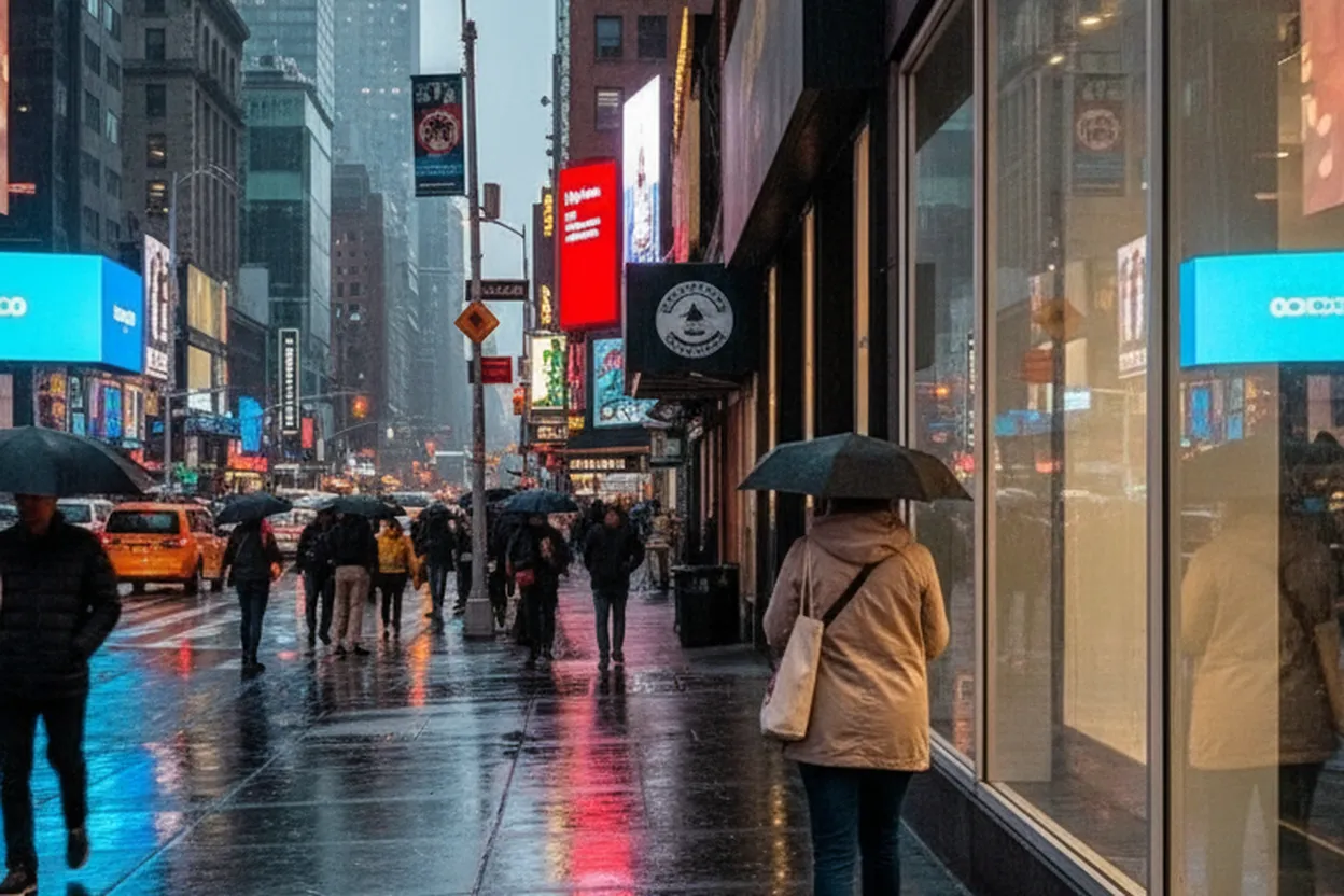NYC experience scene for NYC Lluvia: How to Navigate Public Transit and Stay Dry During Unexpected Downpours
