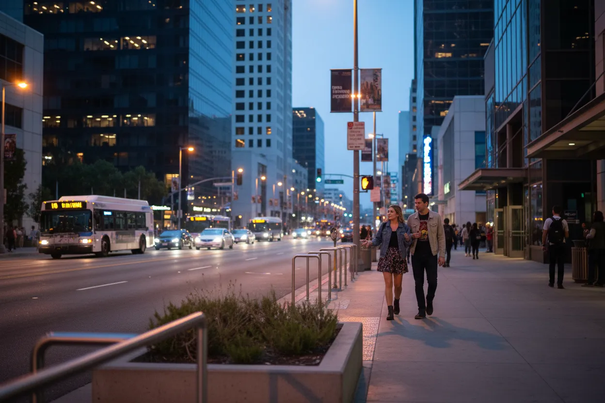 Practical city scene for LA Concerts Guide for Weeknight Shows and Big Venues