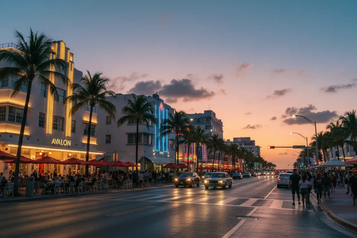 Realistic city scene for fever game today: A Miami Sports and Social Plan