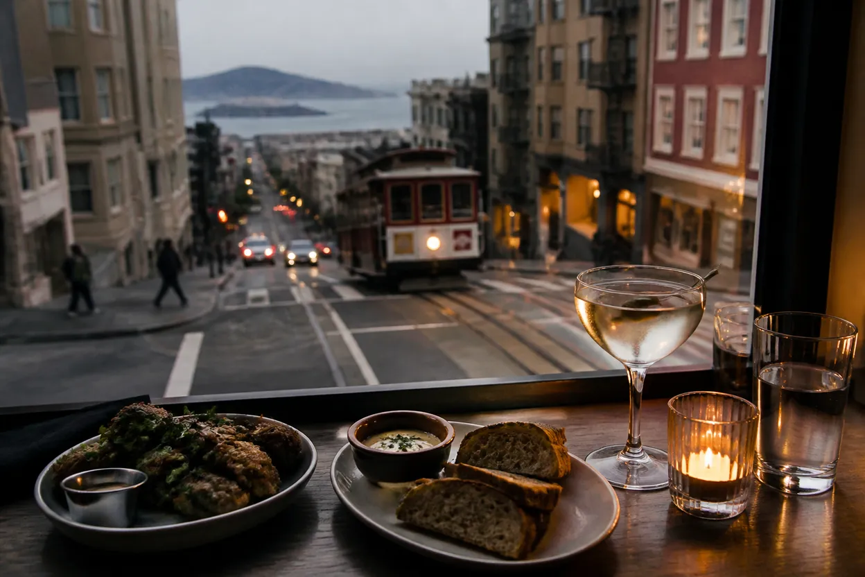 Realistic city scene for tigers vs mariners: A Two-Stop San Francisco Nightlife Route