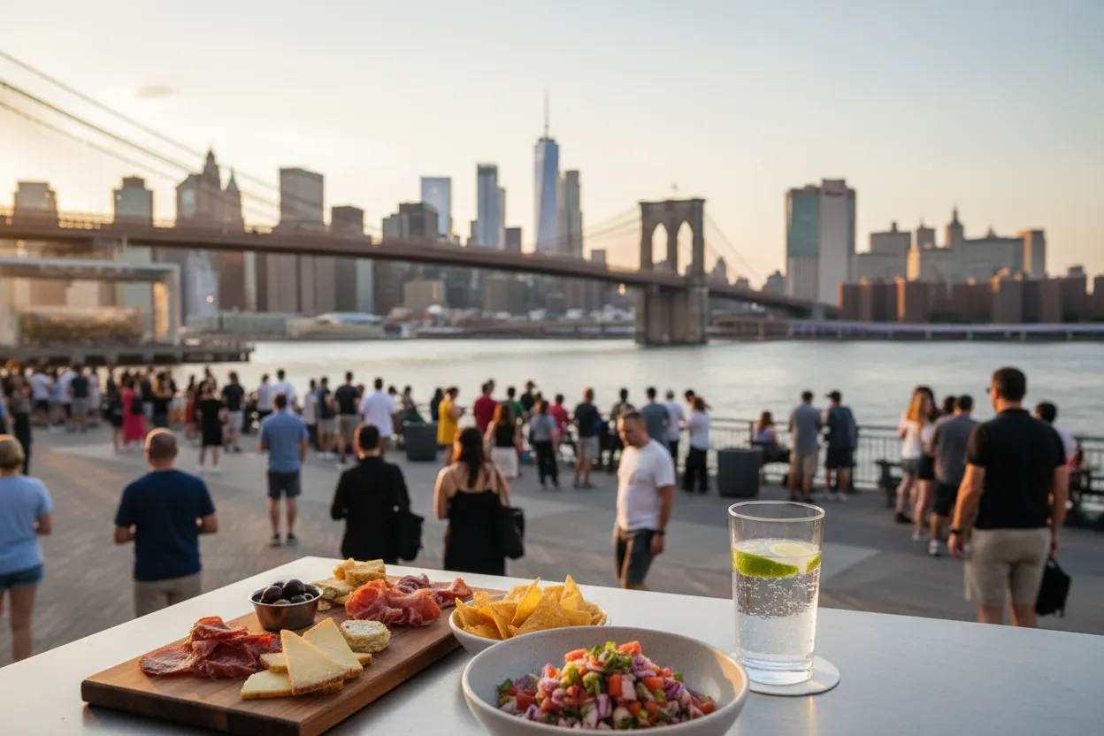 Realistic NYC scene for Pier 17 NYC Guide for Rooftop Concerts and River Views