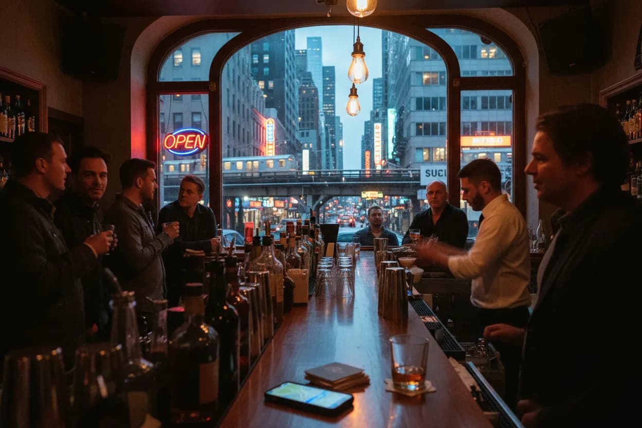 Realistic city scene for puka nacua: A NYC Night Out With Backups