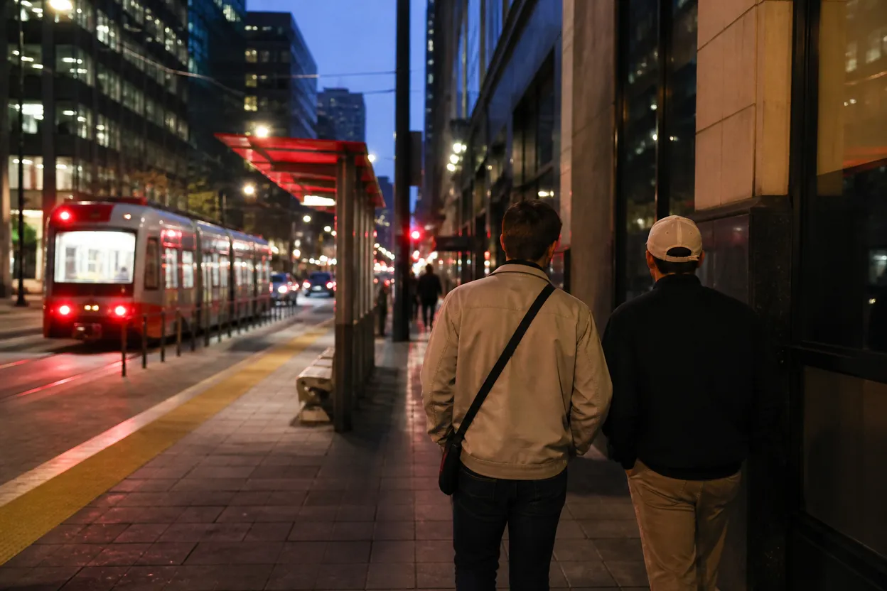 Practical city scene for kit connor: A San Francisco Night Out With Backups