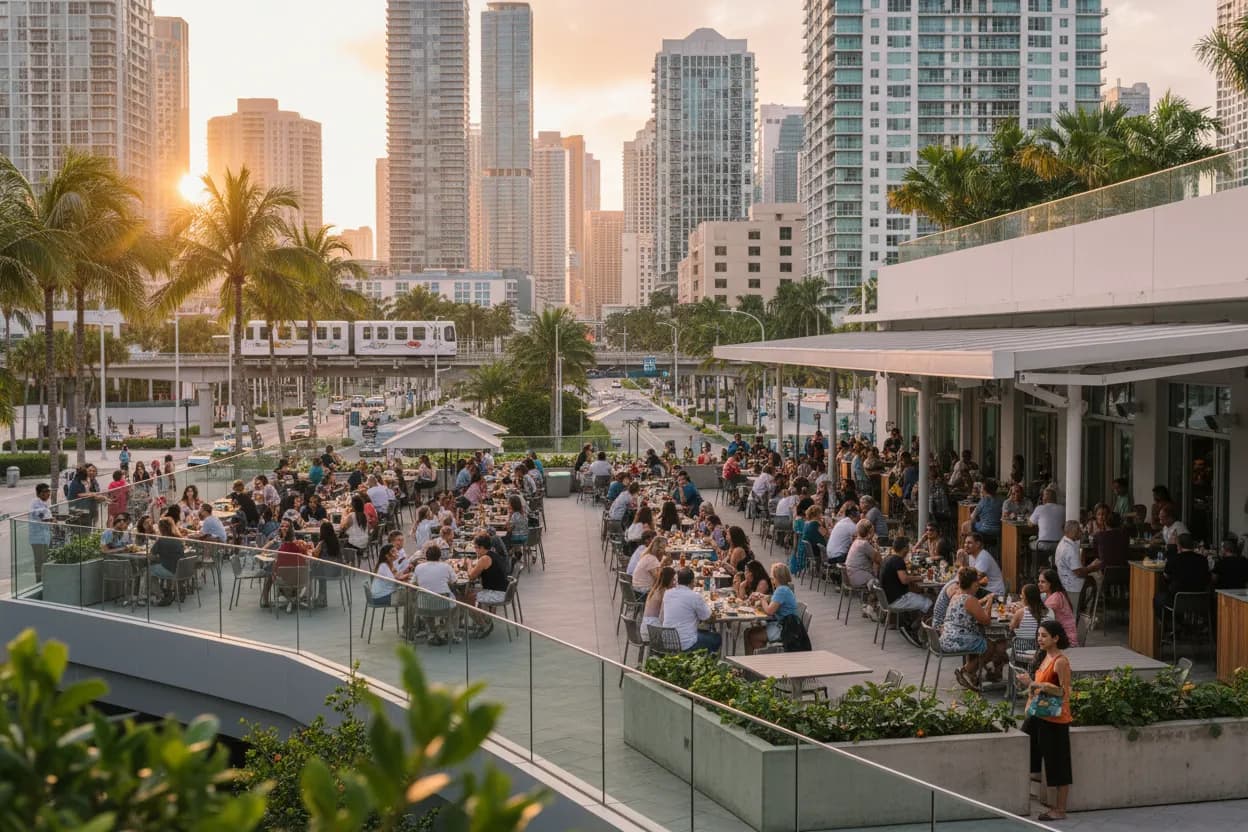 Realistic city scene for tommy detamore: Where Miami Groups Can Eat Smoothly