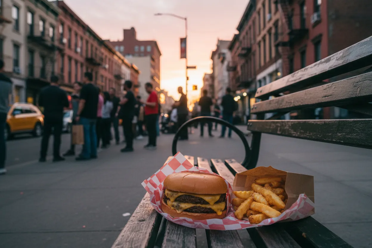 Realistic NYC scene for 7th Street Burger NYC Guide for Fast Casual Cravings