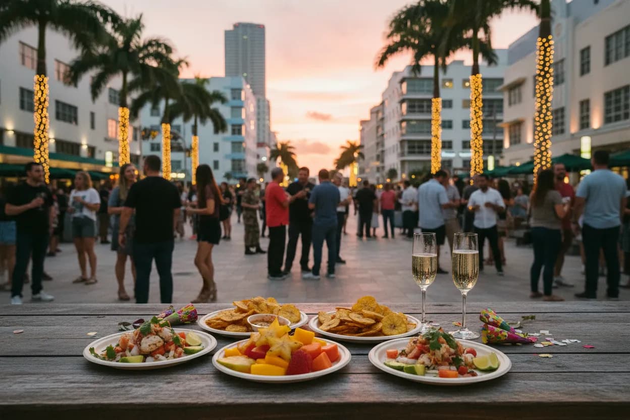 Realistic Miami scene for Miami New Year's Eve Guide for Parties and Dinner