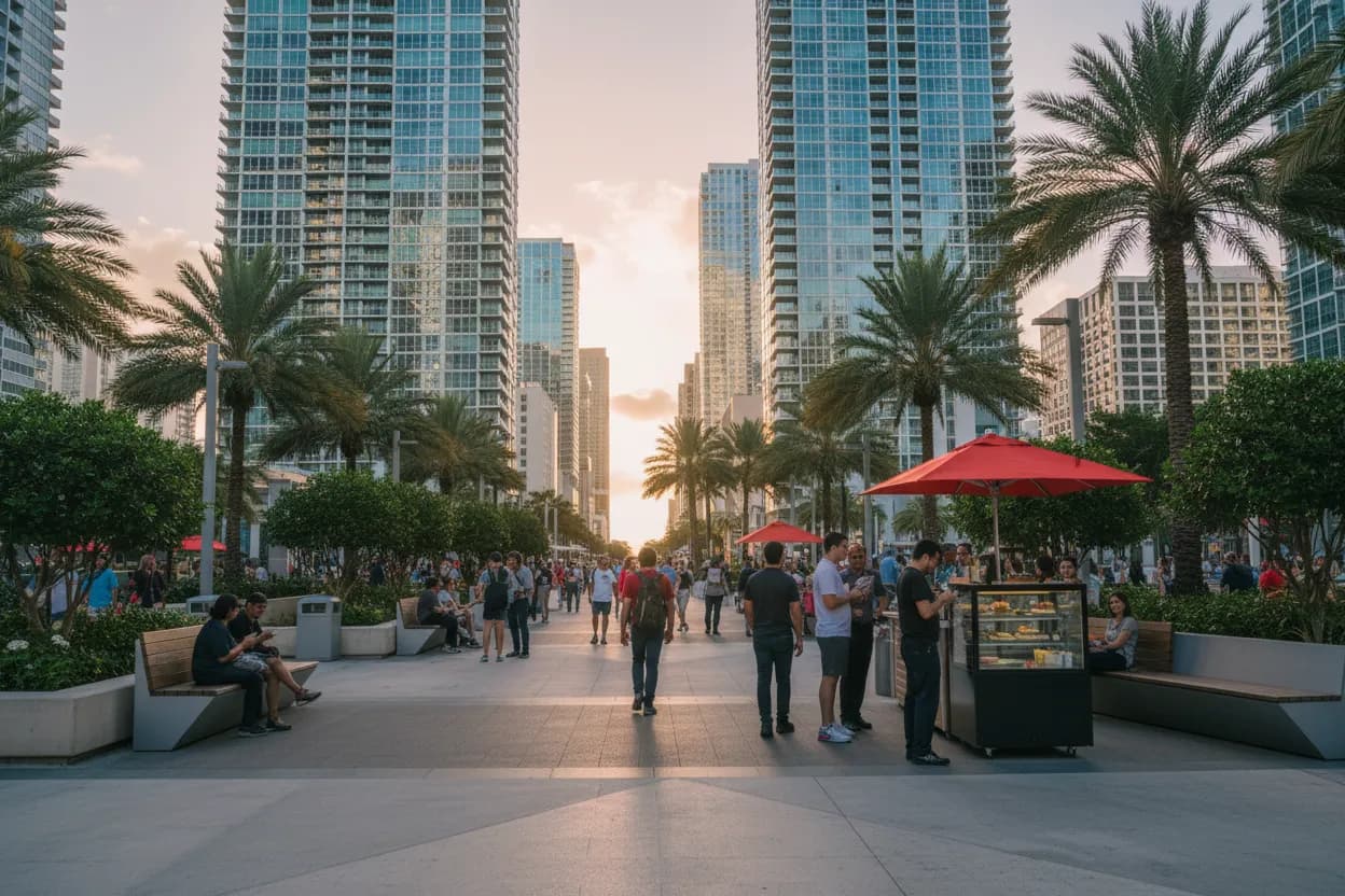 Realistic city scene for georgina rodríguez: The Miami Dessert Stop Decision Guide