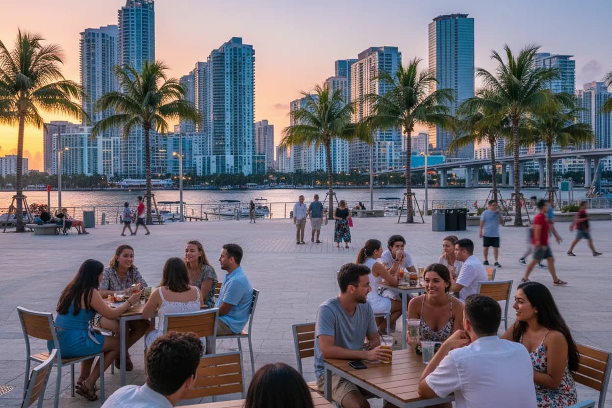 Realistic city scene for scott pelley: Where Miami Fans Can Watch Together