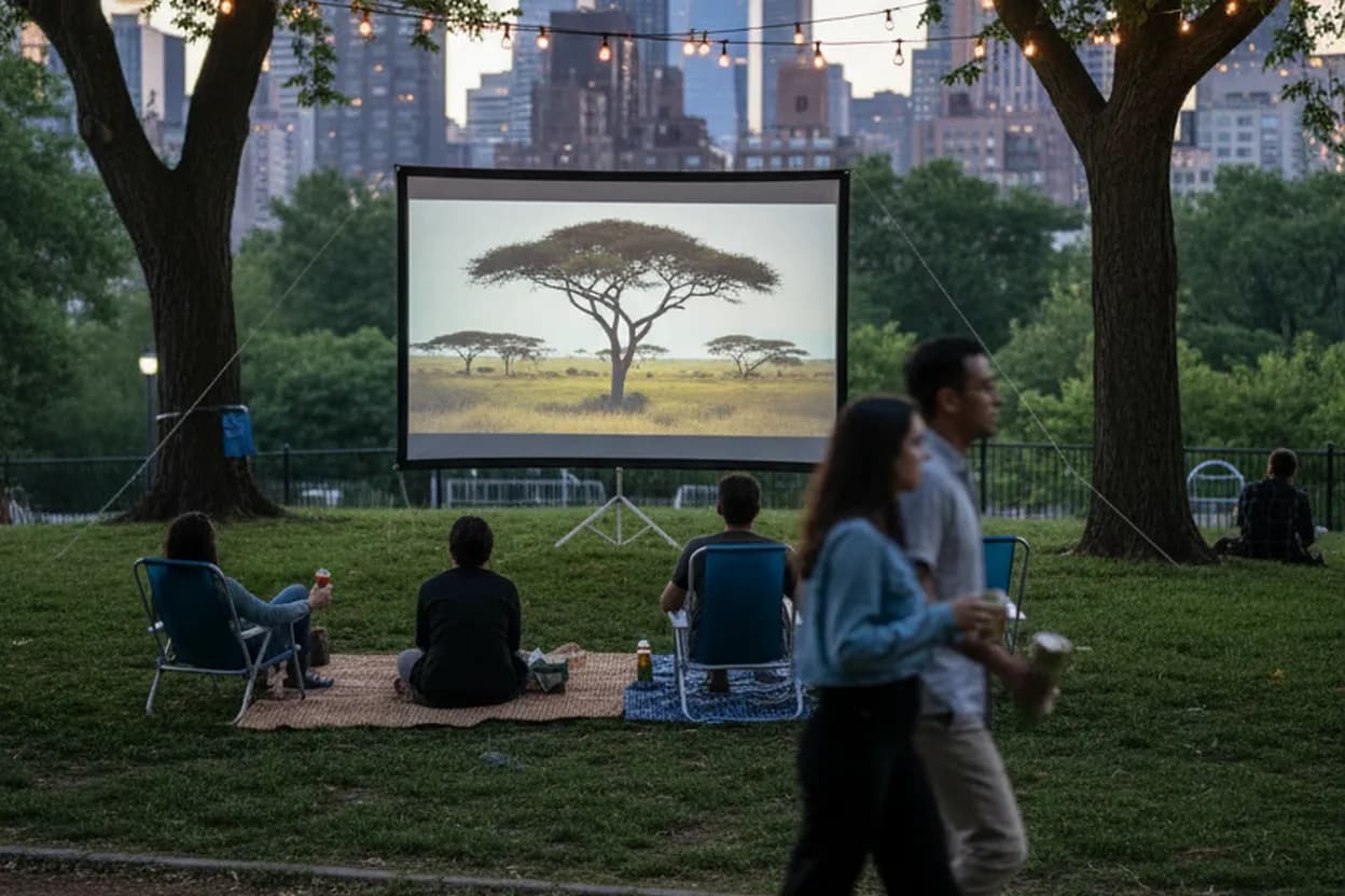 NYC experience scene for NYC Parks & Rec: Outdoor Screens to Watch blue jays vs nationals