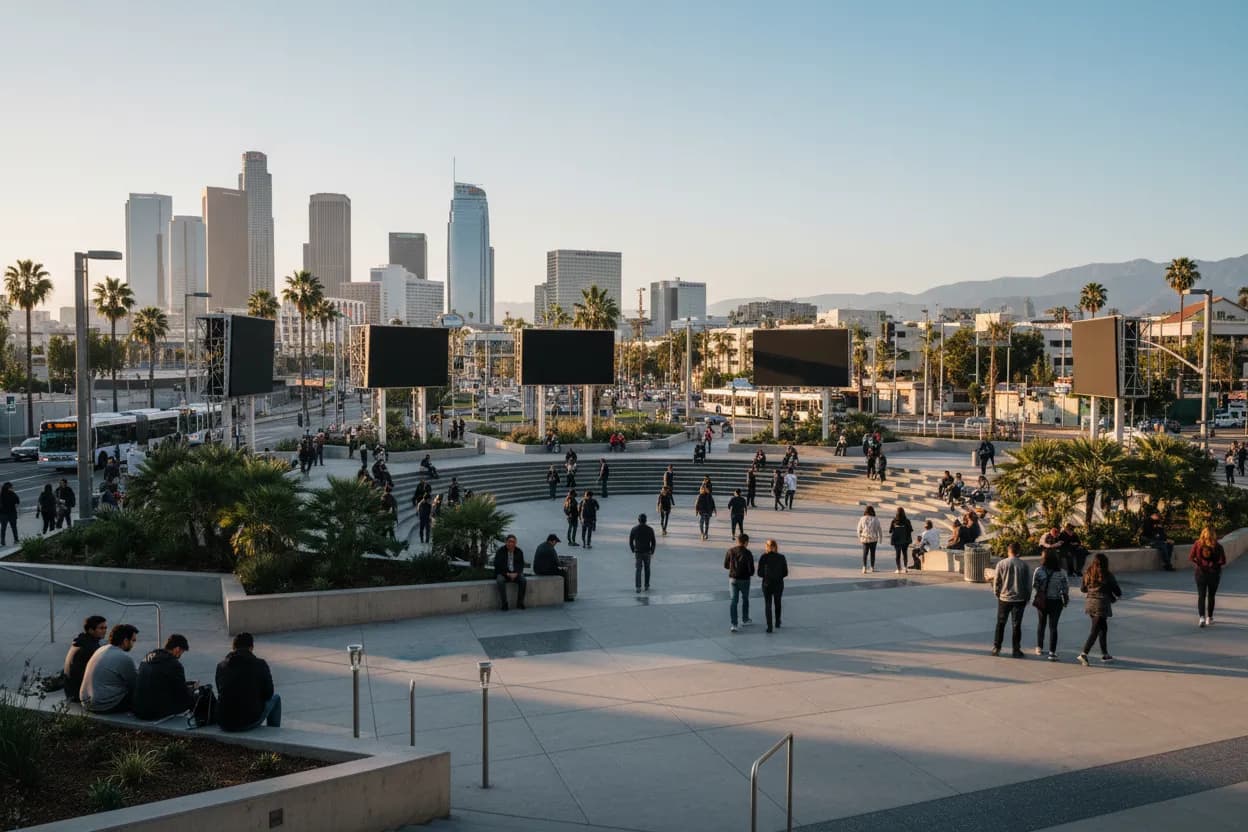 Realistic city scene for patriot games: Where Los Angeles Fans Can Watch Together
