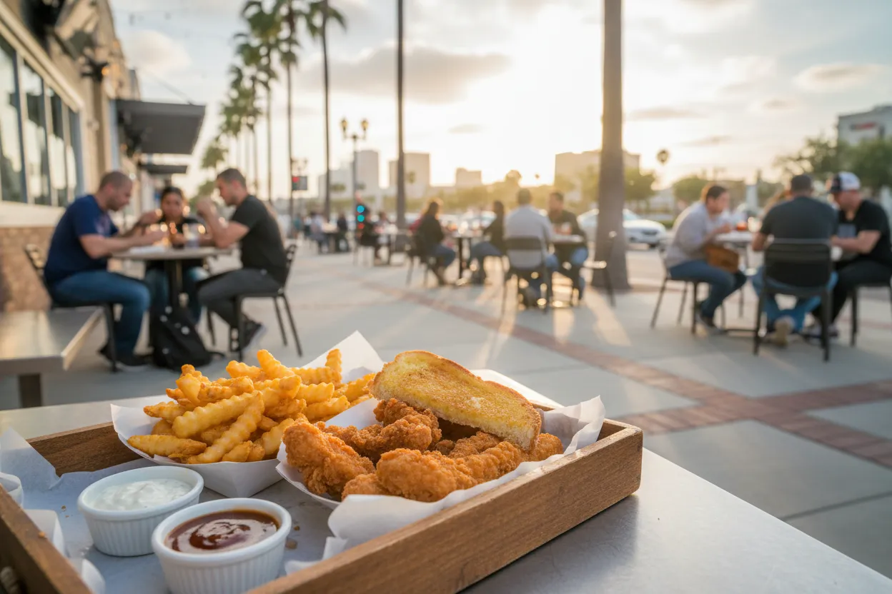 Realistic Los Angeles scene for LA Slim Chickens Near Me for Casual Comfort Food