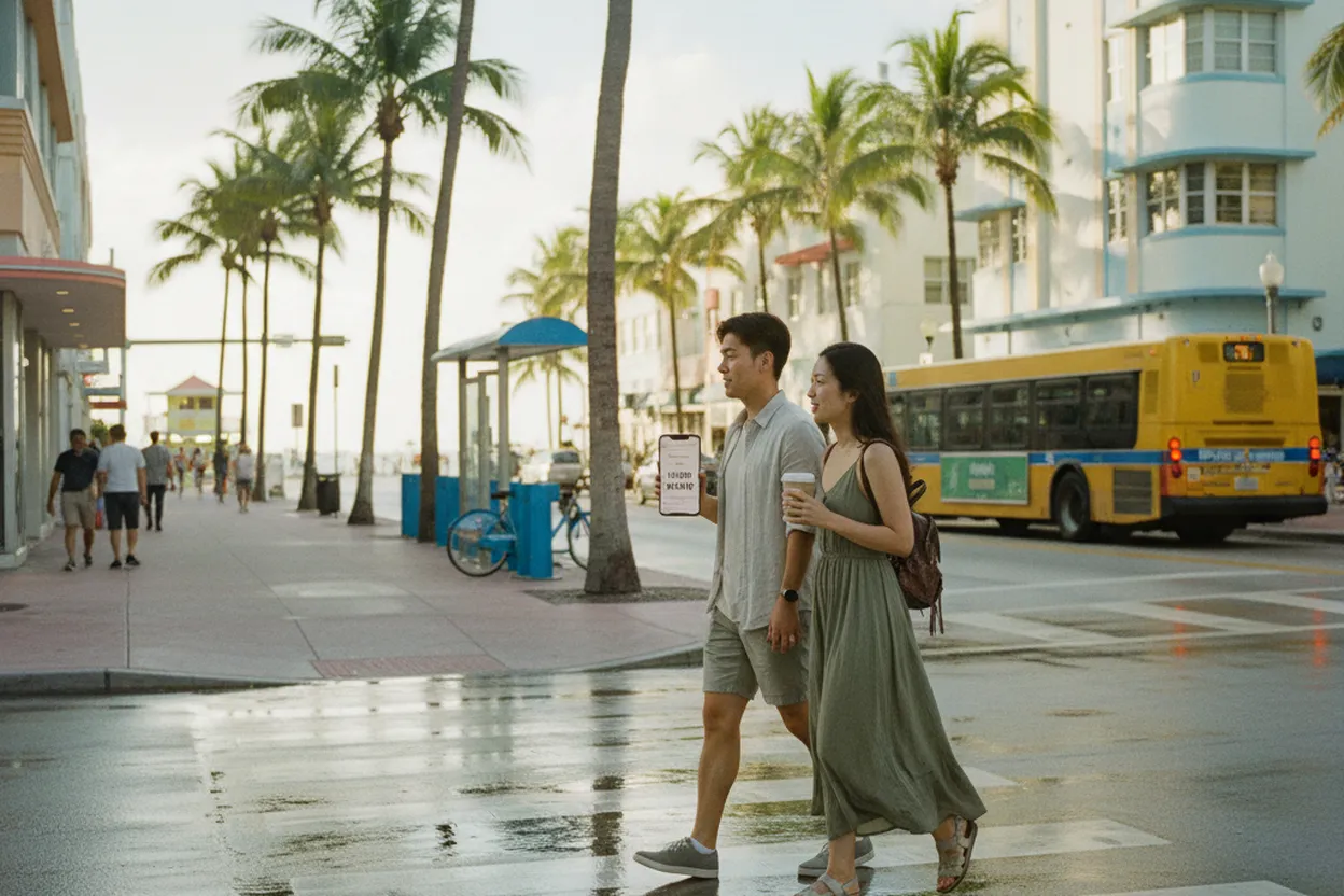 Practical city scene for usd to yen: A Miami Coffee and Dessert Route