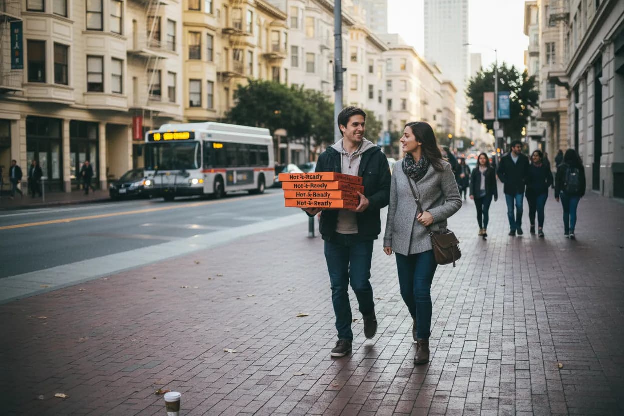Practical city scene for SF Little Caesars Near Me for Budget Pizza Runs
