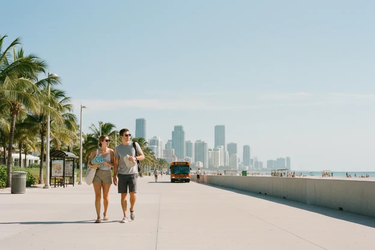 Practical city scene for lifeguard: A Free Miami Day With Backups