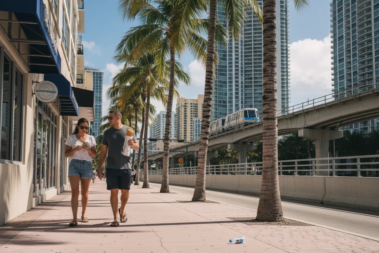 Practical city scene for Miami Jersey Mike's Guide for Beach-Day Sandwich Orders