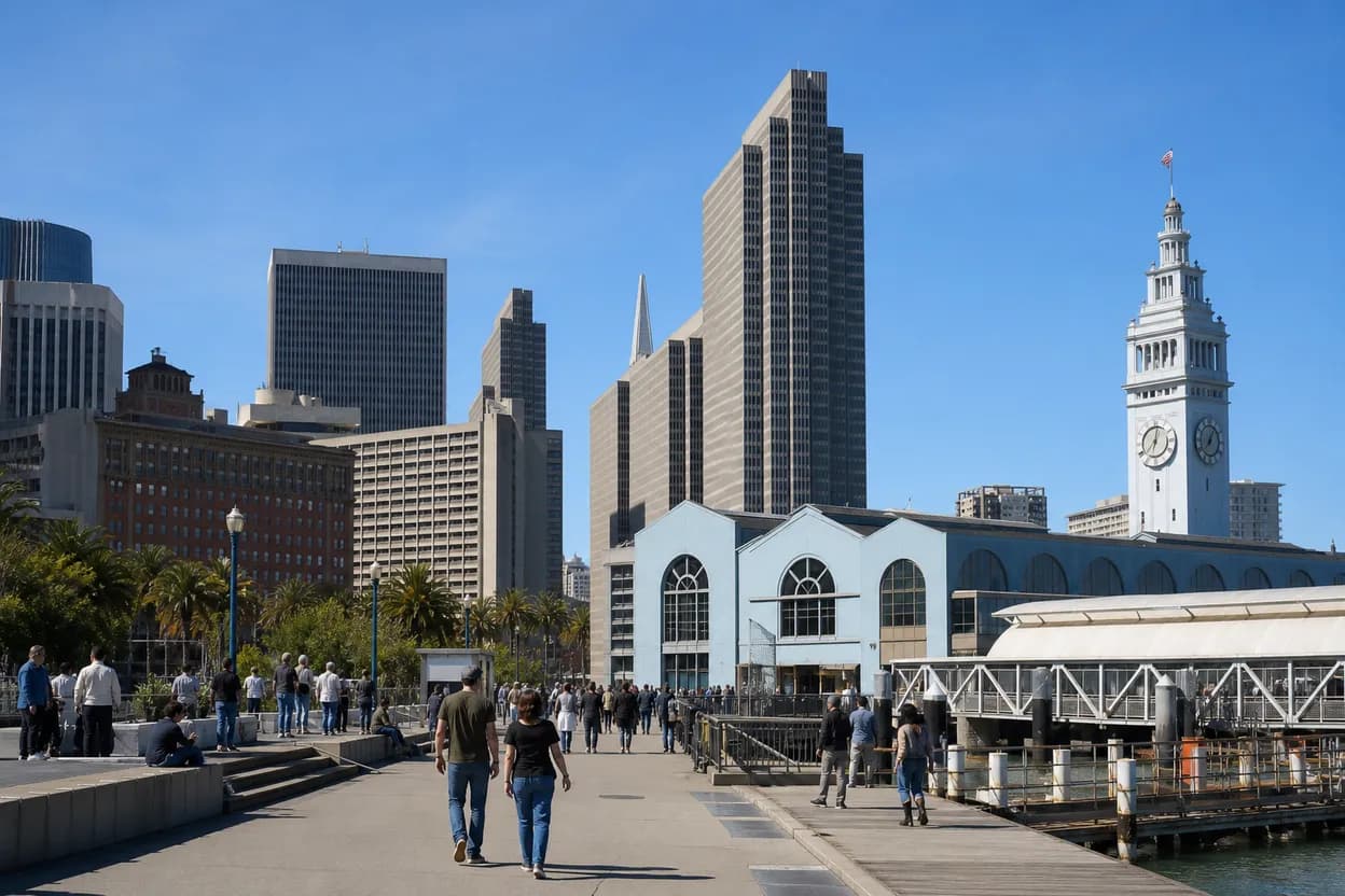 Cover scene for uli latukefu in San Francisco: Embarcadero dinner, BART, and waterfront route