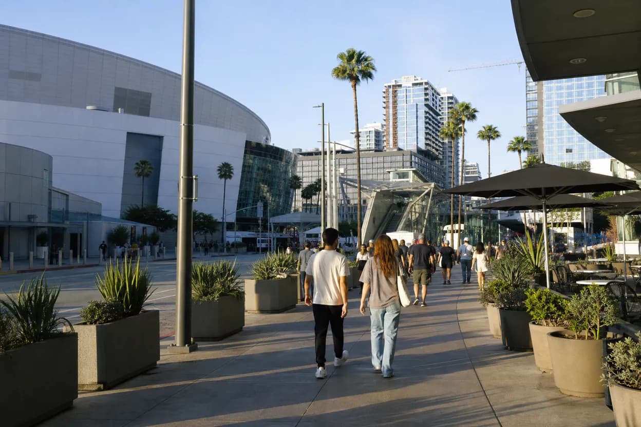 Los Angeles experience scene for cameron brink dessert walk near Crypto.com Arena in LA