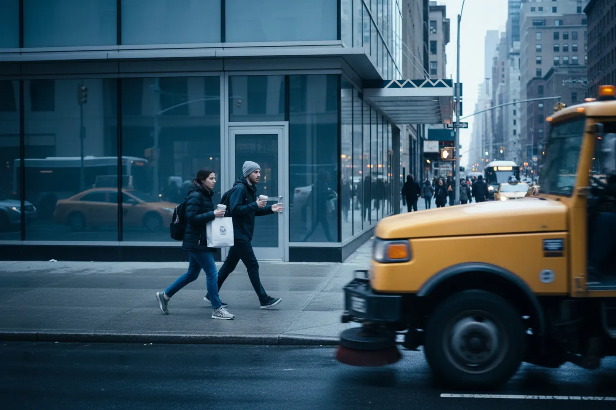 Practical city scene for NYC Chick-fil-A Near Me: Breakfast and Pickup Guide
