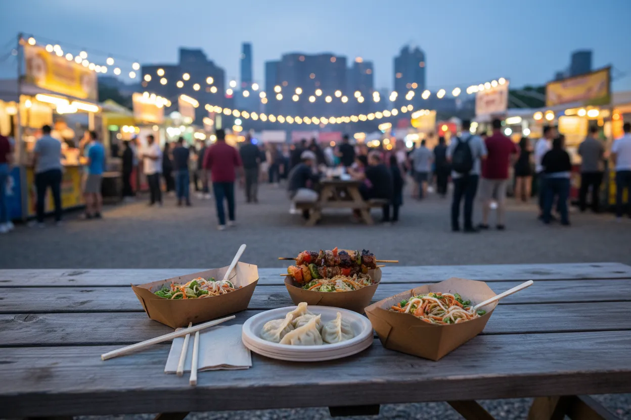Realistic NYC scene for Queens Night Market NYC Guide for Street Food Weekends