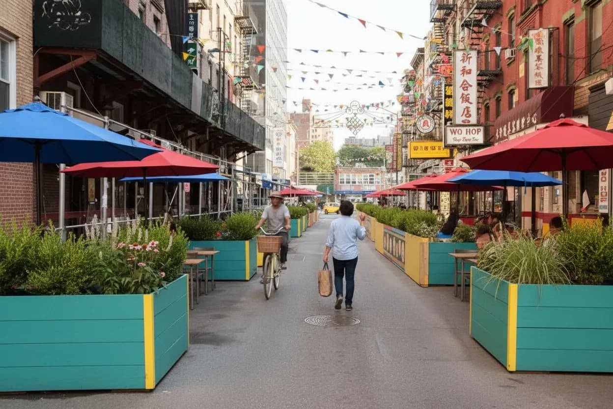 NYC experience scene for NYC Open Streets as a Free Stroller Route Finder This Summer