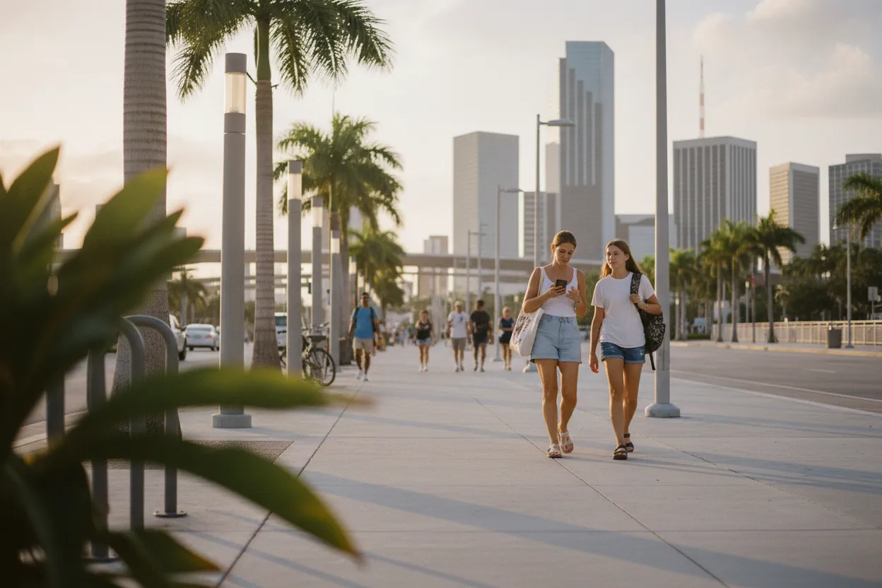 Practical city scene for jeffrey dean morgan: The Miami Source-Checking Route