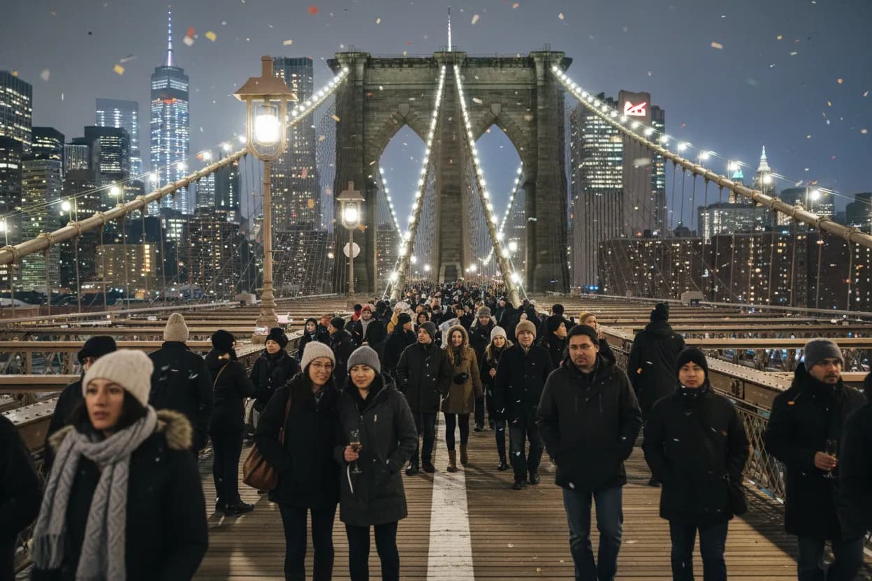 Realistic NYC scene for NYC New Year's Eve Guide for Reservations and Parties