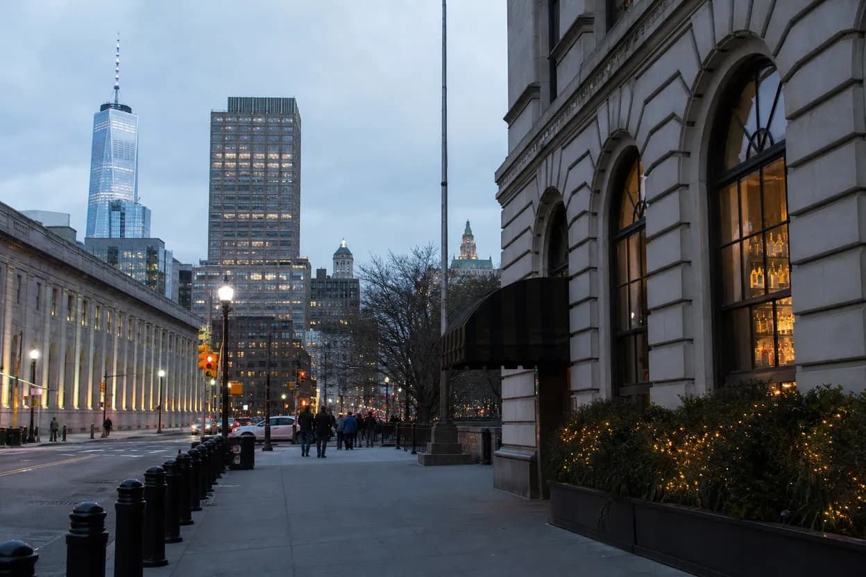 Realistic city scene for james haven: A NYC Dinner Route With Backups