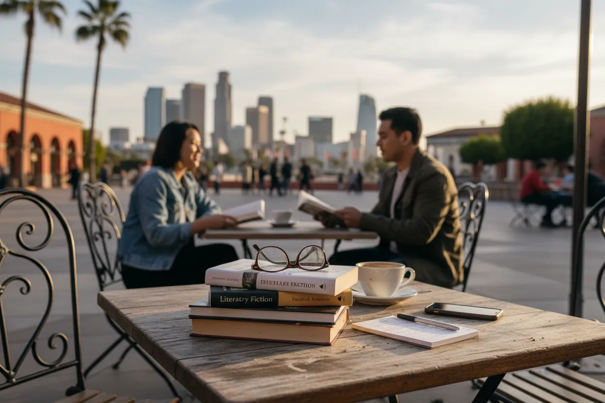 Realistic Los Angeles scene for LA Book Clubs Guide for Low-Key Social Nights