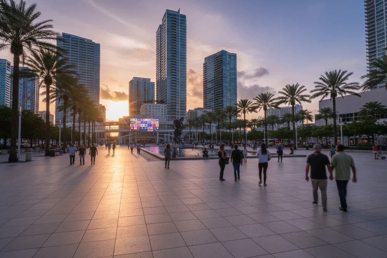Realistic city scene for dodgers: A Miami Sports and Social Plan