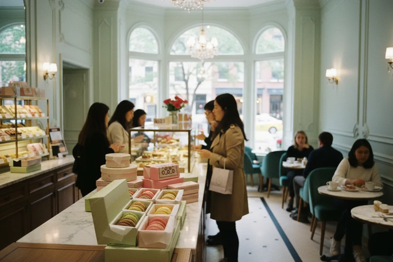 Cover scene for Ladurée Madison: Macarons With Elevator Math Near Central Park