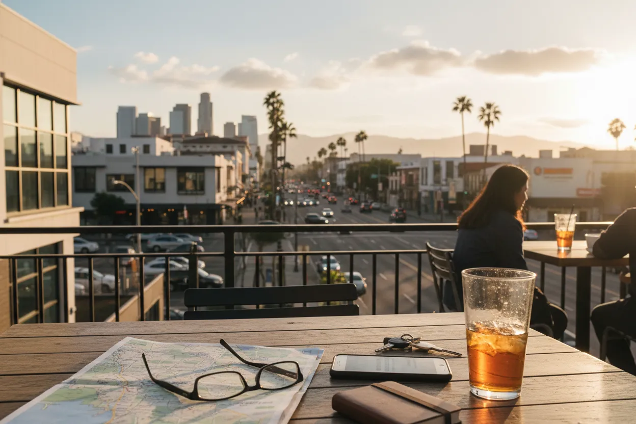Realistic Los Angeles scene for LA Texas Roadhouse Near Me for Steak Night Plans
