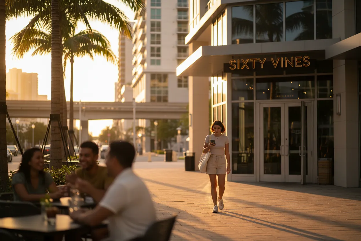 Practical city scene for Sixty Vines Miami Guide for Wine-Focused Group Dinners