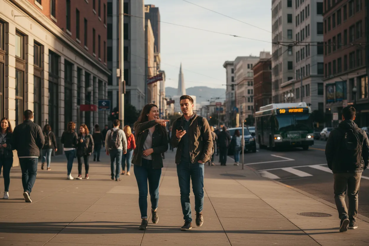 Practical city scene for project anchor: A San Francisco Dinner Route With Backups