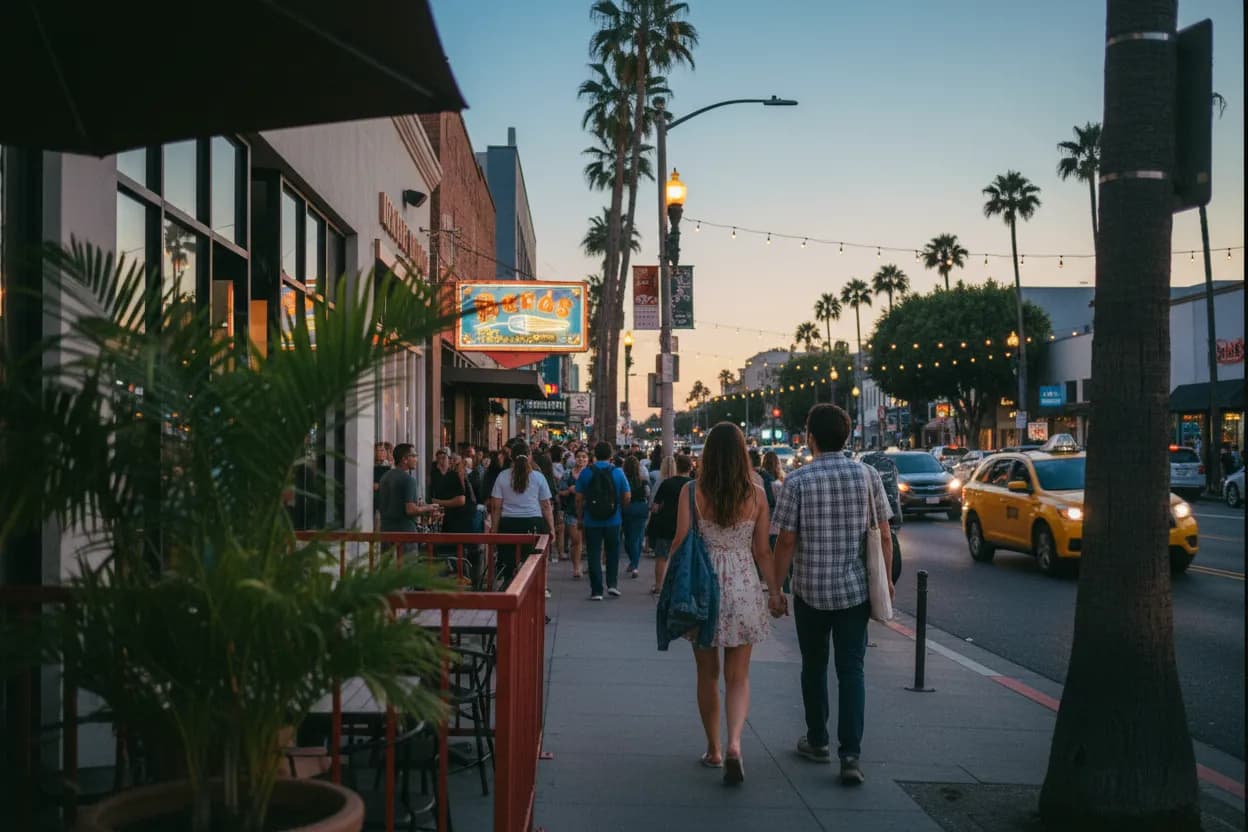 Practical city scene for Best Tacos in Los Angeles for Late Summer Dinner Plans