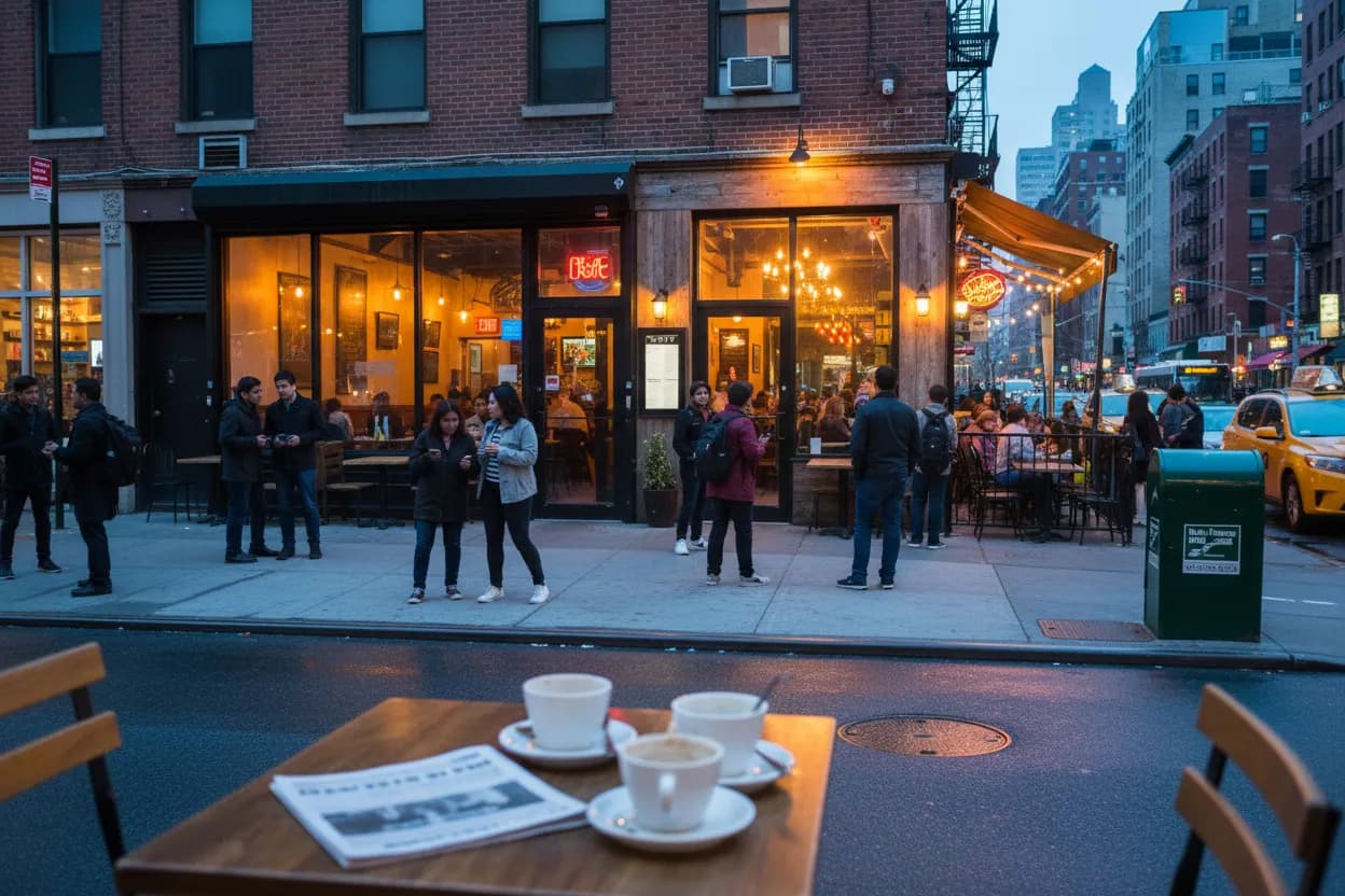 Realistic NYC scene for NYC Dinner Near Me for Dates, Groups, and Solo Meals