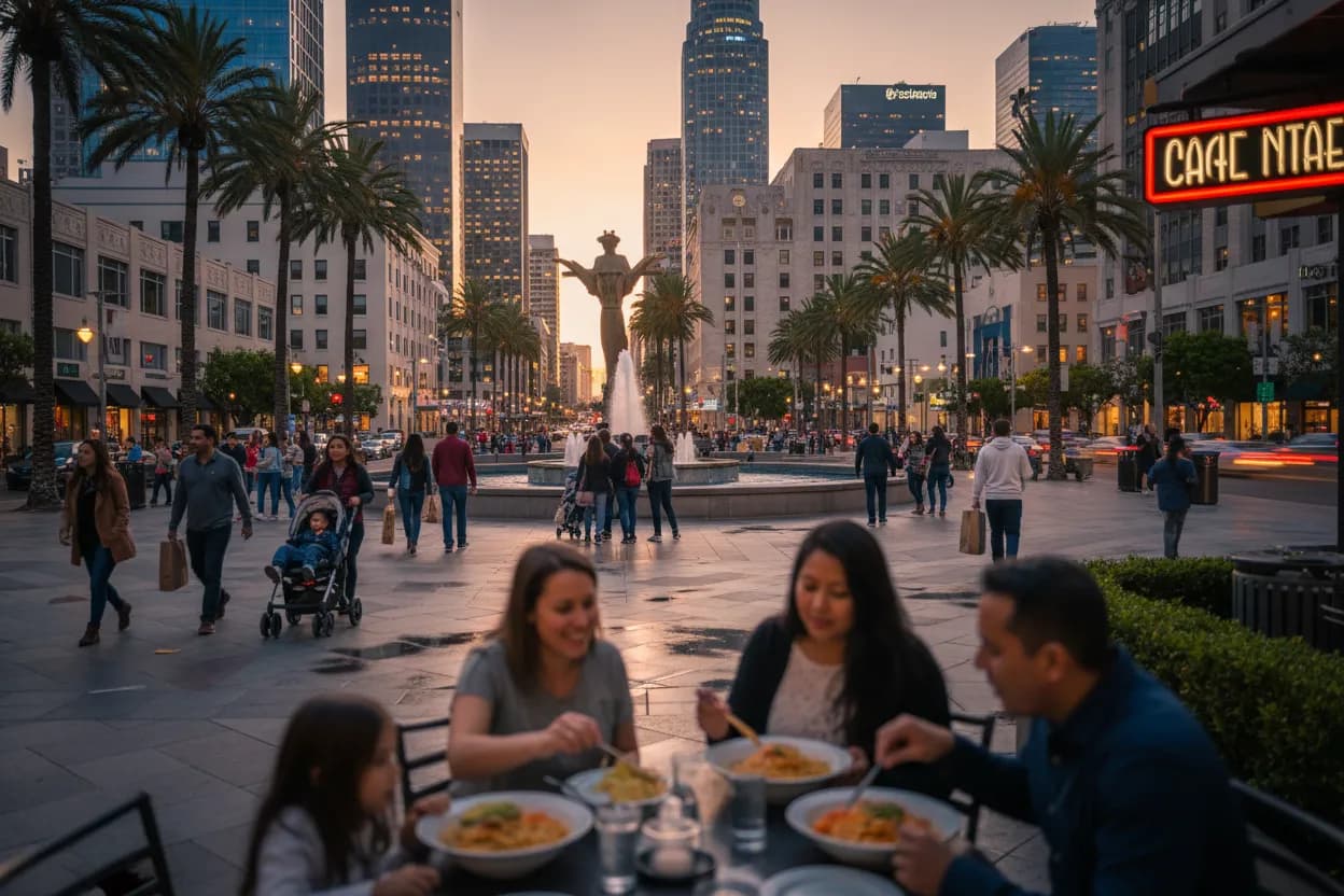 Realistic Los Angeles scene for LA Olive Garden Near Me for Family Chain Dining