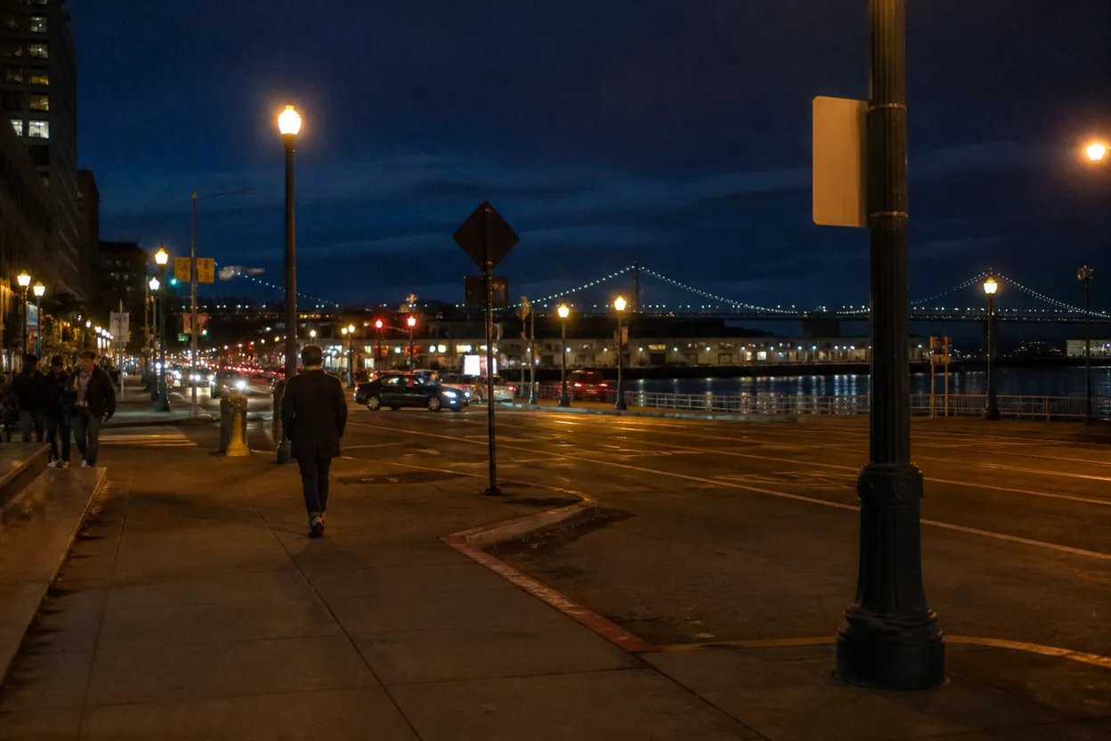 Realistic city scene for wizards beyond waverly place: A San Francisco Cafe Route