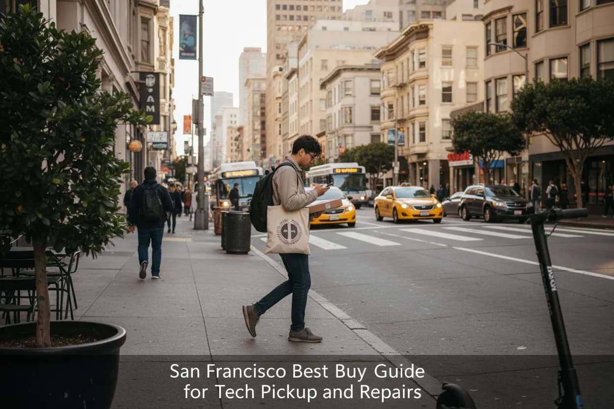 Practical city scene for San Francisco Best Buy Guide for Tech Pickup and Repairs