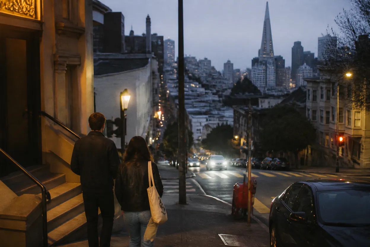 Practical city scene for sydney towle: A Two-Stop San Francisco Nightlife Route