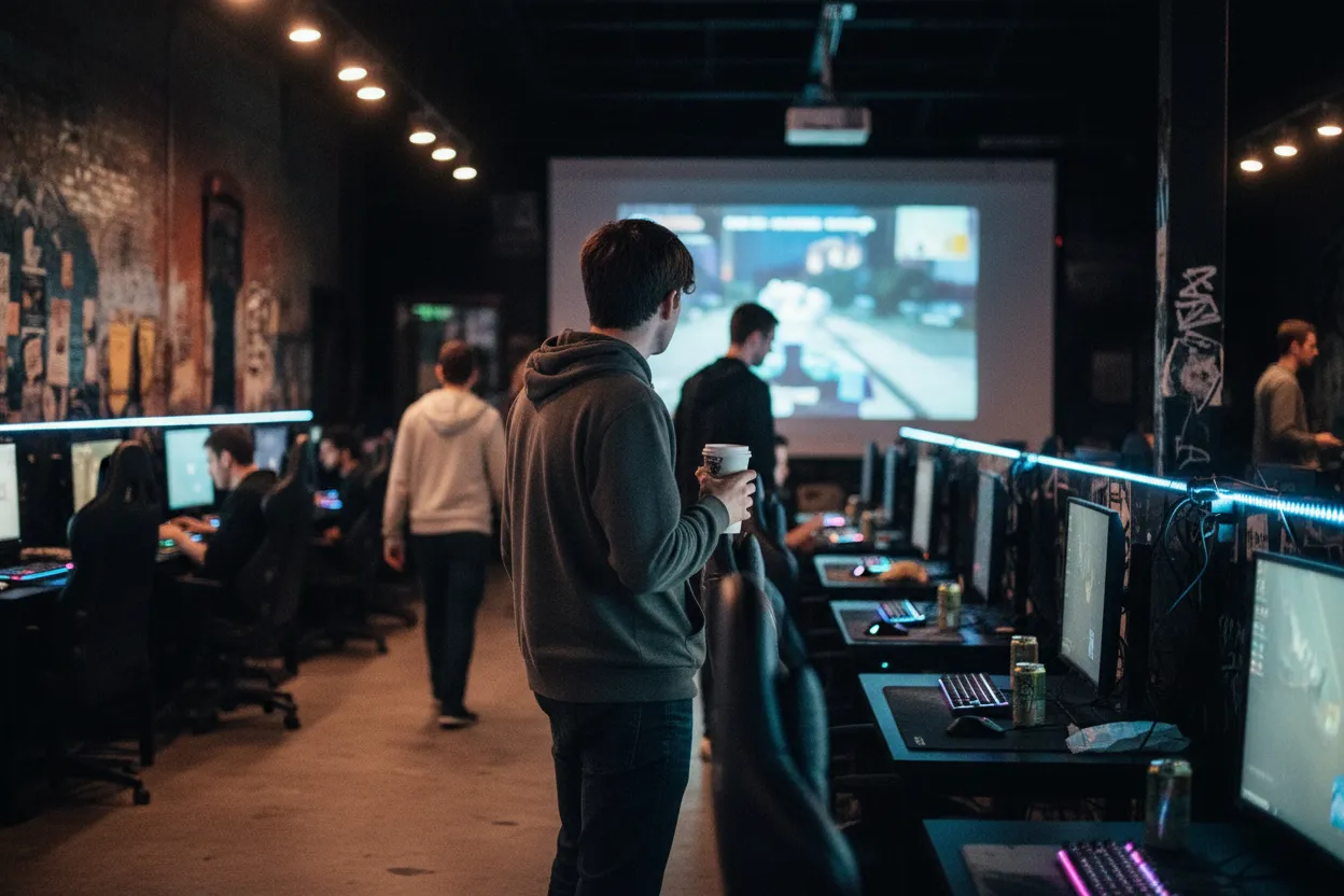 NYC experience scene for Rainy Esports Finals at BrookLAN When Williamsburg Bars Are Too Loud