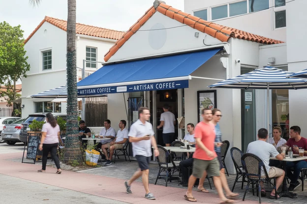 Miami experience scene for Ben Simmons: Miami Coffee Shops for Focused Work and Reflection