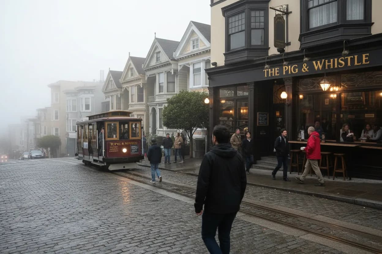 San Francisco experience scene for Where to Find British Pub Fare and BBC News in San Francisco