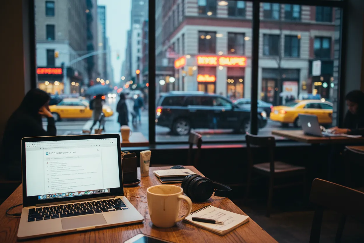 Realistic NYC scene for NYC Starbucks Near Me for Work, Wi-Fi, and Coffee