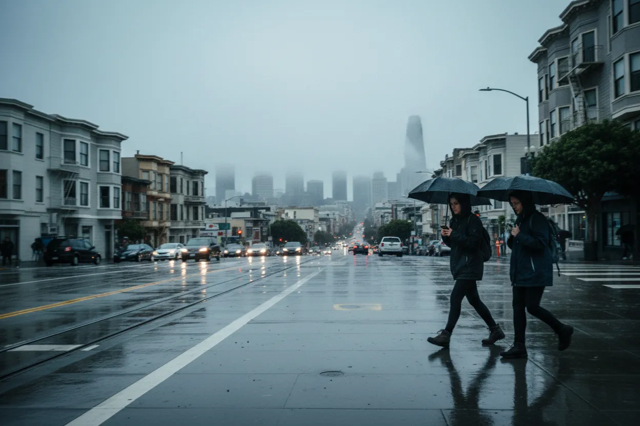 Practical city scene for San Francisco Flood Watch Guide for Weekend Events and Driving